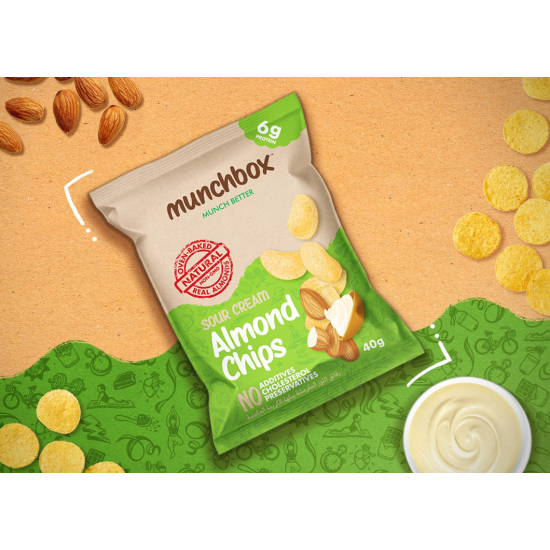 Munchbox Chips Sour Cream Almd 20X40G