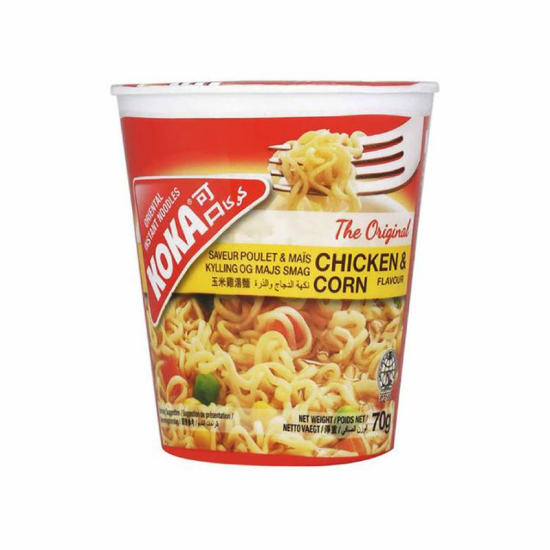 Koka Cup Noodles Chicken&Corn 24X70GM &CORN