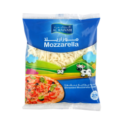 Al Rawabi Shredded Mozzarella Cheese 200Gms Al Rawabi Shredded Mozzarella Cheese 200Gms
