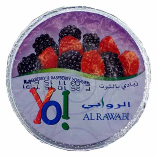 Al Rawabi Single Pot Yoghurt - Black Berry Rasp Berry-130 Gm