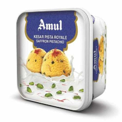 Amul Kesar Pista Royale Ice Cream 1Ltr, Pack Of 6 Amul Kesar Pista Royale Ice Cream 1Ltr, Pack Of 6