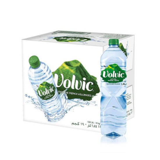 Volvic Natural Mineral Water 1.5L, Case of 12