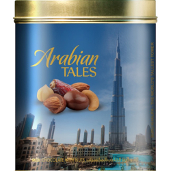 Arabian Tales Assorted Milk Chocolate Coated Nuts and Dates Can 200g, Pack Of 12