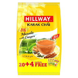 Hillway 3 in 1 Karakchai Ginger (20+4) 18g, Pack Of 6 Hillway 3 in 1 Karakchai Ginger (20+4) 18g, Pack Of 6