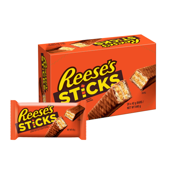 Reese's Sticks Milk Chocolate Peanut Butter Candy Bar 12x42g Reese's Sticks Milk Chocolate Peanut Butter Candy Bar 12x42g
