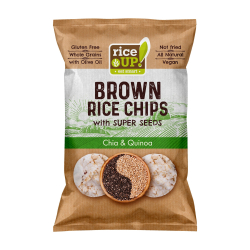 Rice Up Whole Grain Rice Chips Super Seeds Chia & Quinoa Gluten free, No GMO 60g, Pack Of 12 Rice Up Whole Grain Rice Chips Super Seeds Chia & Quinoa Gluten free, No GMO 60g, Pack Of 12