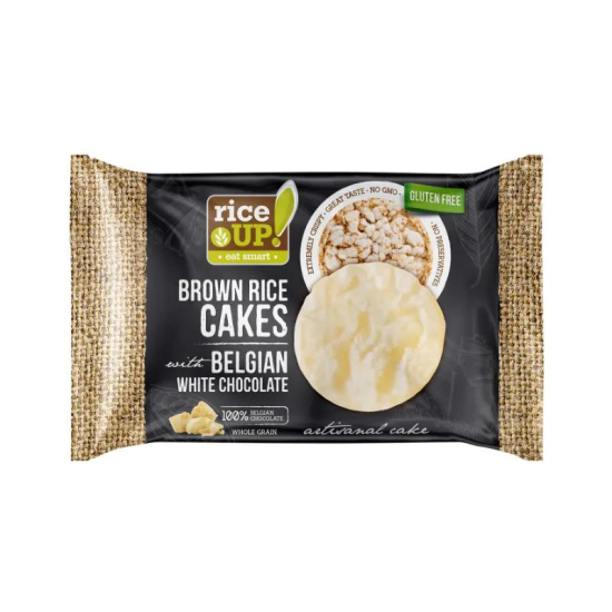 Rice Up  Whole Grain Rice Cakes With White Belgian Chocolate  30g