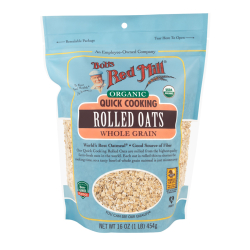 Bob's Red Mill Organic Rolled Oats Quick Cooking, Whole Grain, Non-GMO 454g Bob's Red Mill Organic Rolled Oats Quick Cooking, Whole Grain, Non-GMO 454g