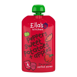 Ella's Kitchen Organic Red Peppers Sweet Potatoes + Apples 120g Ella's Kitchen Organic Red Peppers Sweet Potatoes + Apples 120g