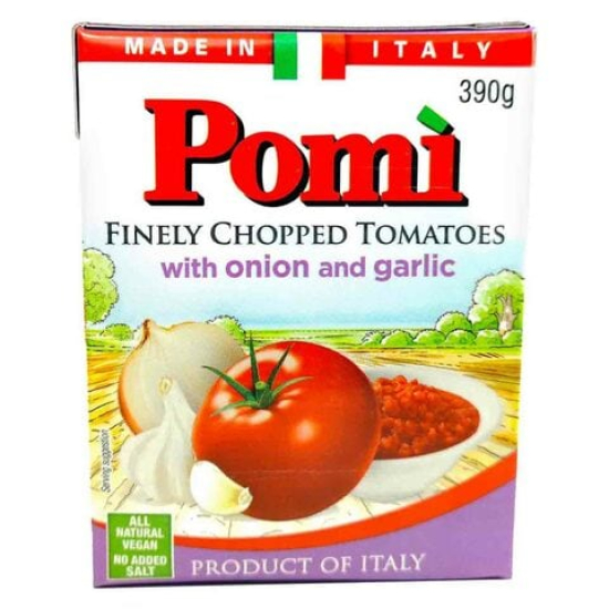 Pomi Finely Chopped Tomatoes with Onion & Garlic 390g
