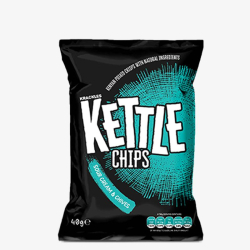 Kettle Chips Potato Crisps Sour Cream & Chives 40g, Pack Of 12