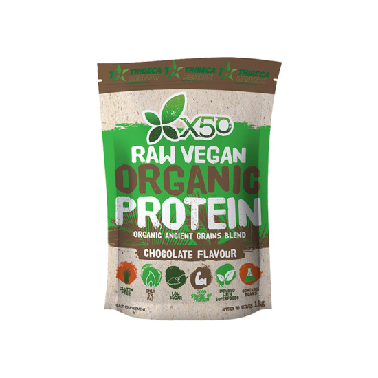 X50 Raw Vegan Organic Protein Powder Chocolate 1Kg