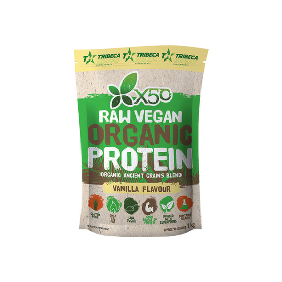 X50 Raw Vegan Organic Protein Powder Vanilla 1Kg