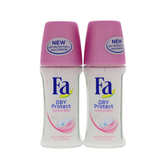 Fa Dry Protect Deodorant Roll On Cotton Mist, 50 ml Pack Of 2