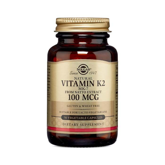 Solgar Natural 100mcg Vitamin K2 50 Capsules