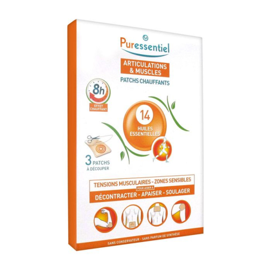 Puressentiel Muscles And Joints Heating Patches With 14 Essential Oils 3 Patches