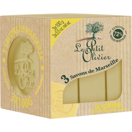 Le Petit Olivier Glycerin Marseille Soaps 3x100g