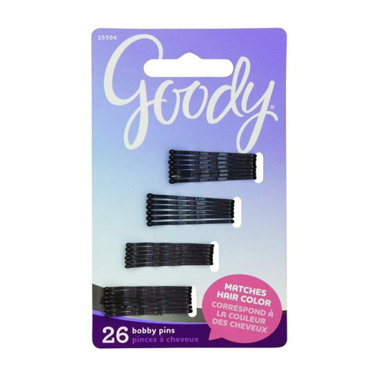 Goody With Color Collection Small Metallic Bobby Slide Black 26 pcs