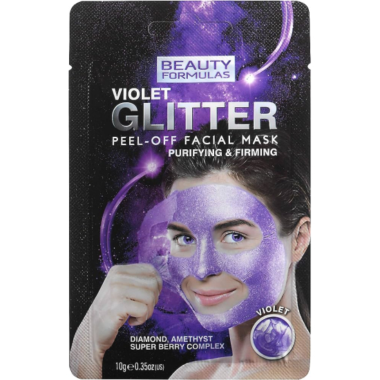 Beauty Formulas Violet Glitter Peel Off Facial Mask 10g