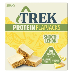Trek Protein Flapjacks Smooth Lemon 9G 3 Bars: 09269 Trek Protein Flapjacks Smooth Lemon 9G 3 Bars: 09269