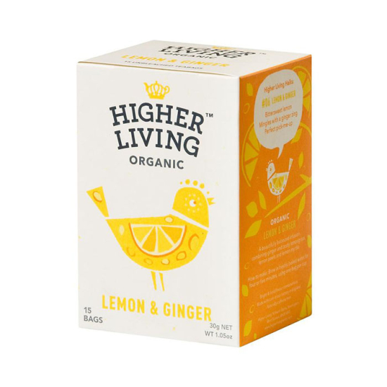 Higher Living Organic Lemon & Ginger Tea Bags 15's