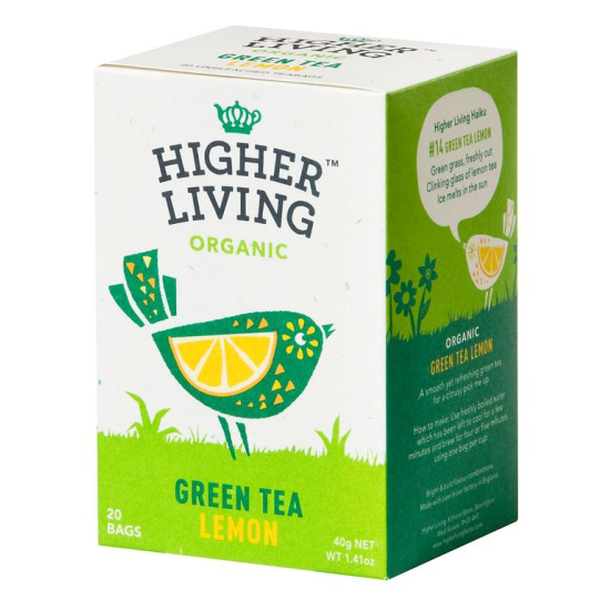Higher Living Organic Green Tea Lemon Tea Bags 20's