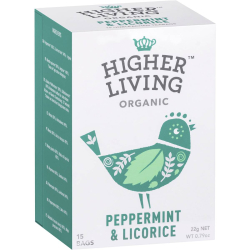Higher Living Peppermint & Licorice Tea Bags 15's Higher Living Peppermint & Licorice Tea Bags 15's