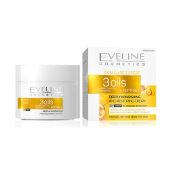Eveline 3 Oils+Peptides Deeply Nourishing Day & Night Cream 50 ml Eveline 3 Oils+Peptides Deeply Nourishing Day & Night Cream 50 ml