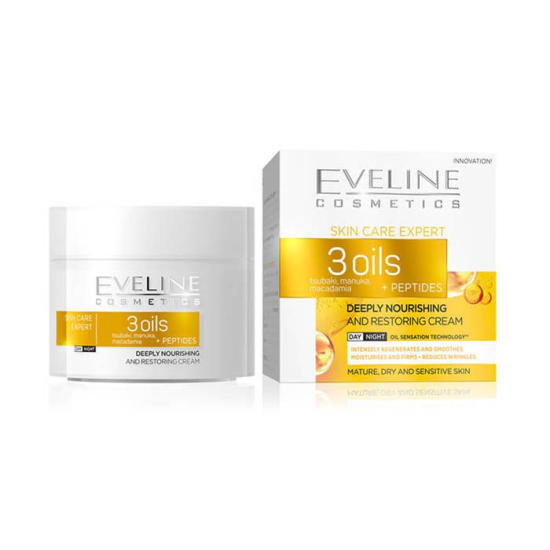 Eveline 3 Oils+Peptides Deeply Nourishing Day & Night Cream 50 ml