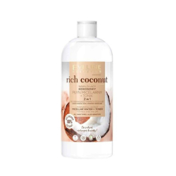 Eveline Rich Coconut Moisturizing Coconut Micellar Water+Toner 2in1 500ml Eveline Rich Coconut Moisturizing Coconut Micellar Water+Toner 2in1 500ml
