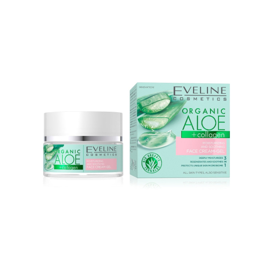 Eveline Organic Aloe +Collagen Moisturizing& Mattify Face Gel 50 ml