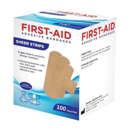 First Aid Sheer Strip Bandages Assorted 100pcs