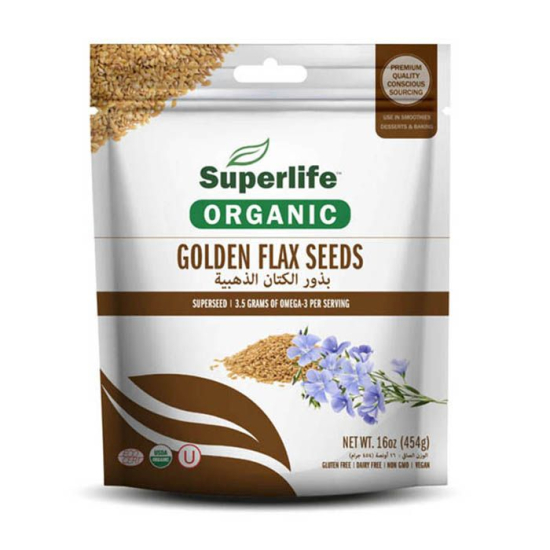 Superlife Golden Flax Seeds 454g