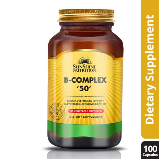 Sunshine Nutrition B-Complex 50 100 Vegetable Capsules