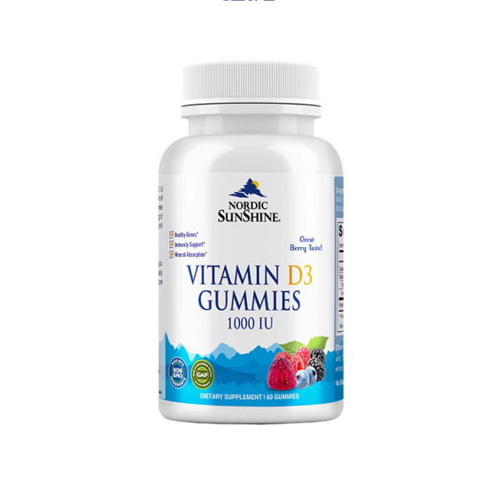 Nordic Sn Vitamin D3 1000 Iu Berry Gummies 60 Tablets