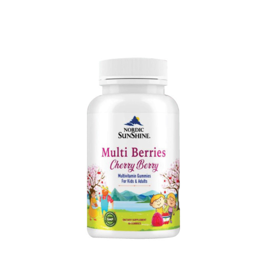 Nordic Sunshine Multiberries Cherry Multivitamin Gummies 60 Tablets