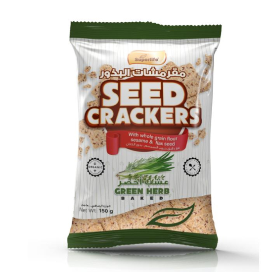 Superlife Seed Crackers Green Herb Baked 150g