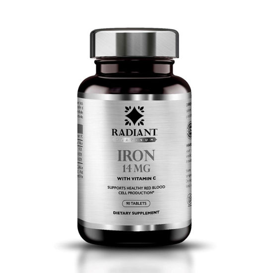 Radiant Platinum Iron 14mg With Vitamin C 90 Tablets