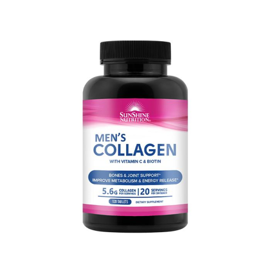 Sunshine Nutrition Mens Collagen With Vitamin C & Biotin 120 Tablets