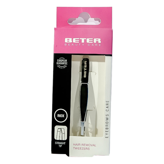 Beter Chrom Gilded Slanted Pointed Tweezers 7.4cm