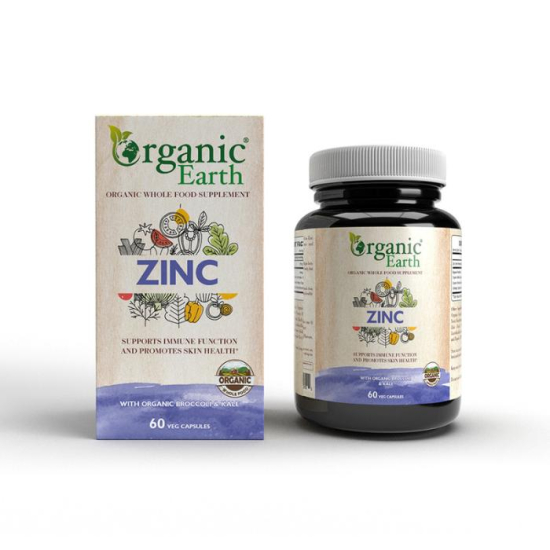 Organic Earth Zinc 25 Mg 60 Capsules