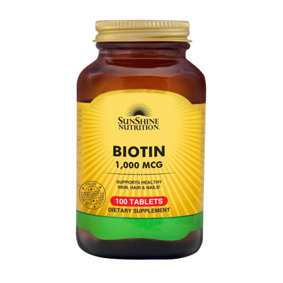 Sunshine Nutrition Biotin 1000 Mcg 100 Tablets