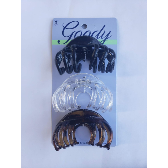 Goody Womens Classics Claw Clips, Translucent Spindle, 3pcs