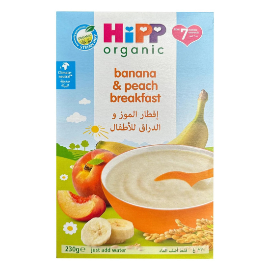 Hipp Organic Banana & Peach Breakfast, Pack Of 4x230g