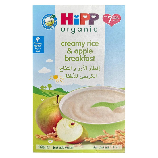 Hipp Creamy Rice & Apple Breakfast, Pack Of 4x160g