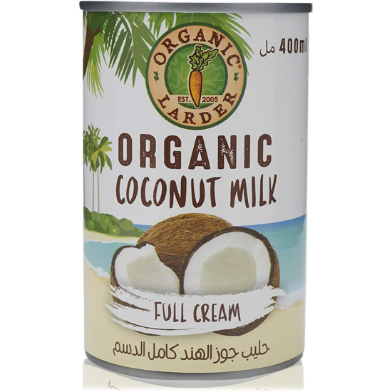 Organic Larder Coconut Milk Full Cream, Pack Of 12x400ml