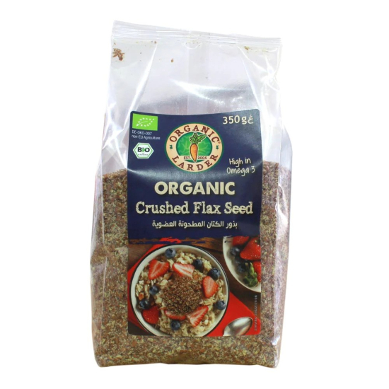 Organic Larder Crushed Flax Seed, Pack Of 6x350g