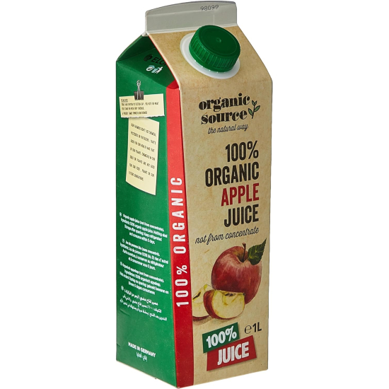 Organic Source 100% Apple Juice, Pack Of 6x1Ltr