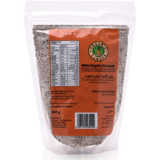 Organic Larder Chia Seeds White, Pack Of 60x300g