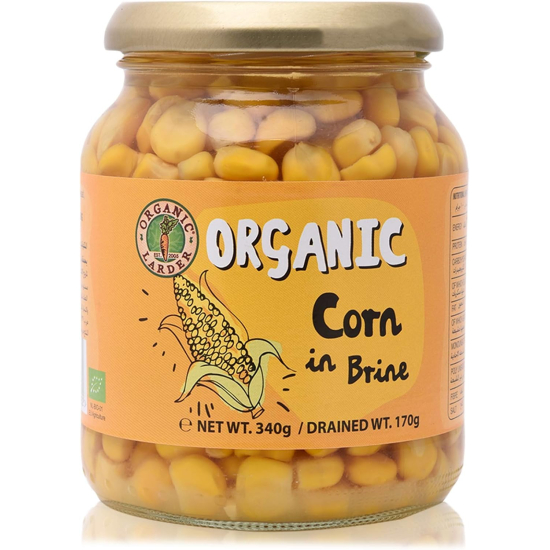 Organic Larder Corn in Brine, Pack Of 12x340g